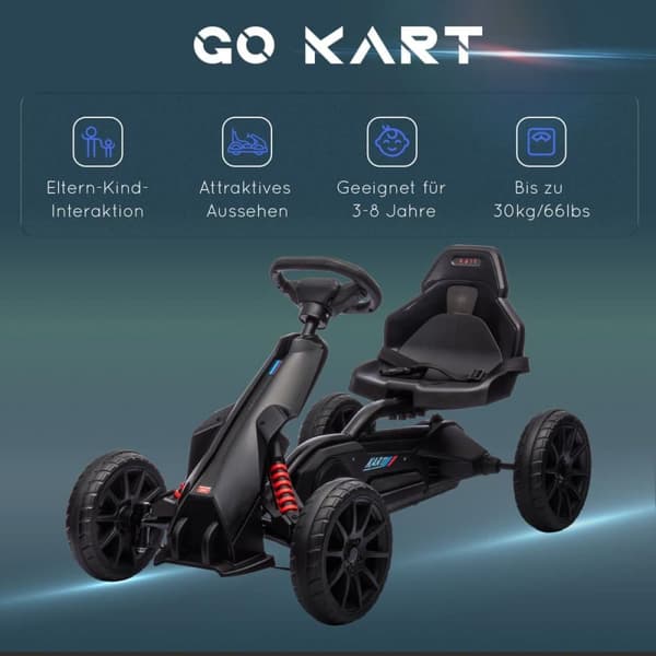 Pedalbil, Gokart, 100x58x58.5 cm, Svart