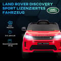 Pikkukuva 4 / 9: Lasten sähköauto, 12V Land Rover Discovery Sport, 106P x 65,5L x 51K cm, punainen