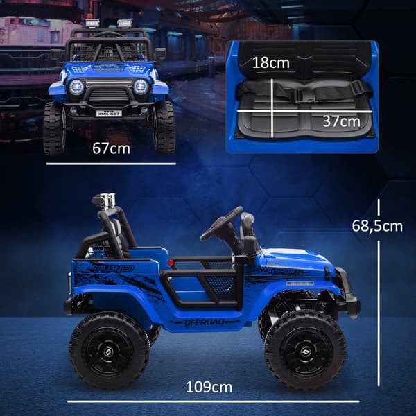Sähköauto lapsille, 12V, 109x67x68.5 cm, sininen