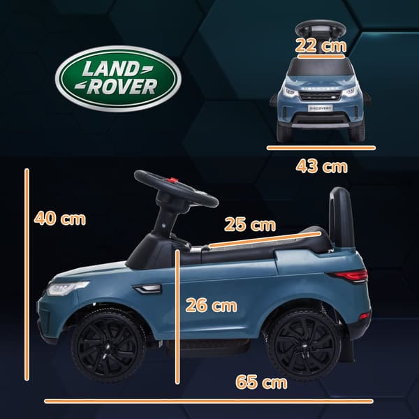 Elektrisk bil för barn, Land Rover, 65x43x40 cm, Ljusblå