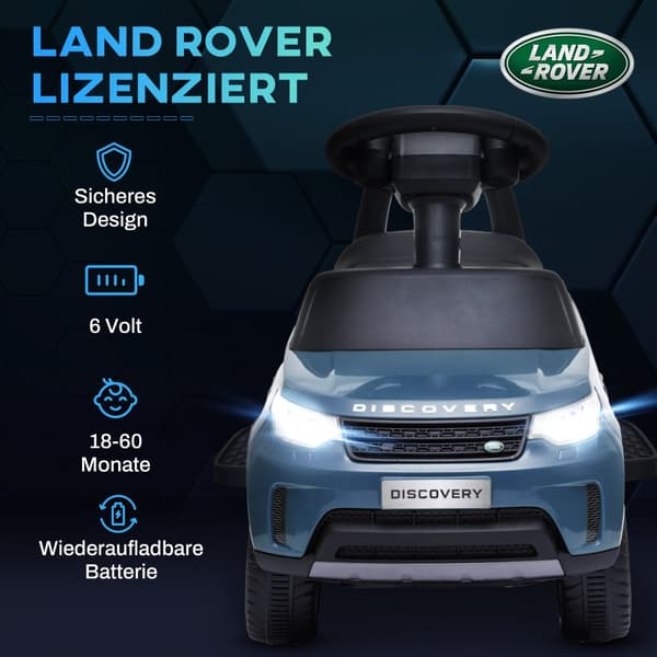 Elektrisk bil för barn, Land Rover, 65x43x40 cm, Ljusblå