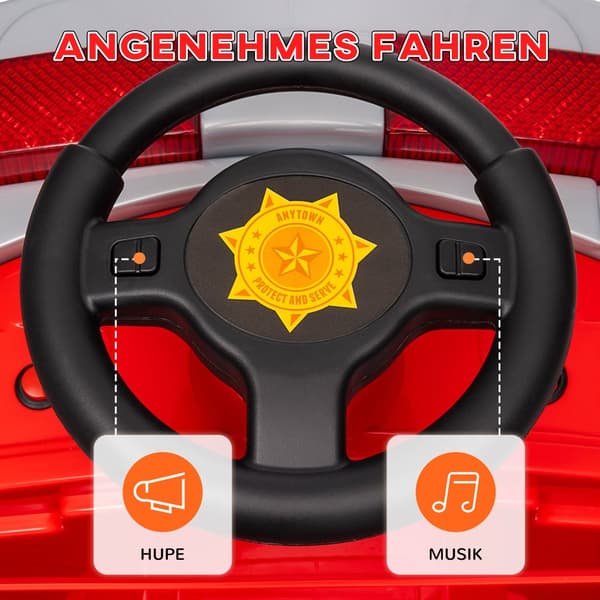 Lasten sähköauto, 86P x 49L x 52K cm, punainen