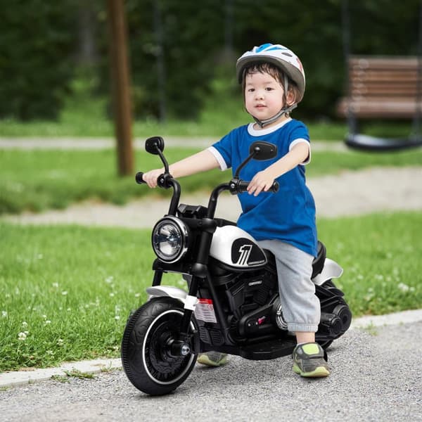 Barnmotorcykel, 76x42x57 cm, Vit