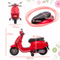 Pikkukuva 3 / 9: Lasten sähkömoottoripyörä, 6V Vespa, 107x47x73 cm, punainen