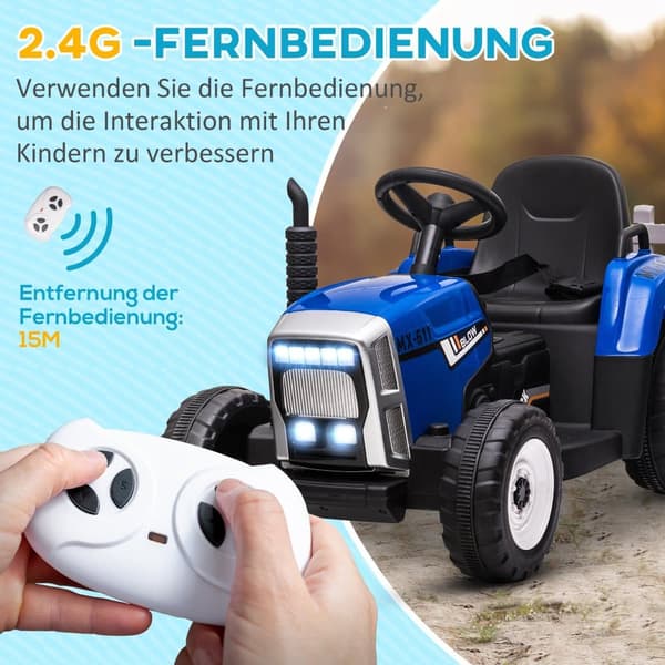 Elektrisk Barntraktor, 136.5x50x52.5 cm, Blå