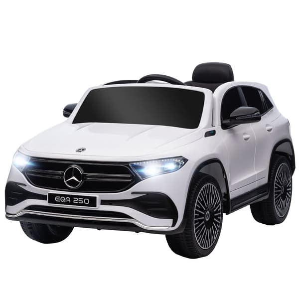 Lasten sähköauto, Mercedes-Benz EQA, 111,5 cm x 69 cm x 52,5 cm, valkoinen