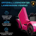 Miniatyrbillede 4 af 9: Børns Bil, Lamborghini, 111L x 61B x 45H cm, Pink