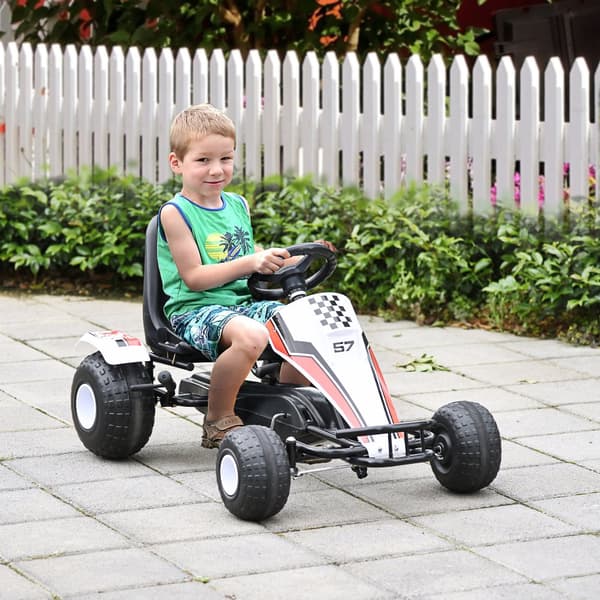 Go Kart, lapsille, 104x66x57 cm, valkoinen