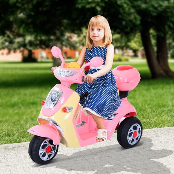 Elektrisk Børnemotorcykel, 108x51x75 cm, Pink+Gul