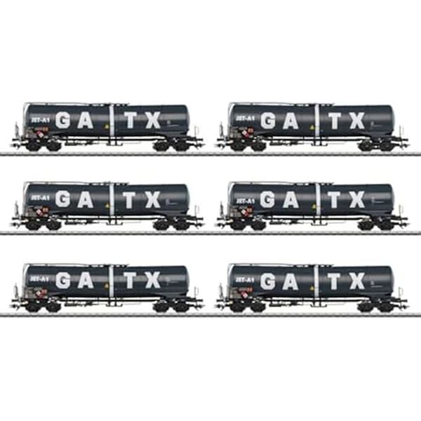 Set med vagnar - MÄRKLIN - 47546 - 6 tankvagnar H0 - Färg mörkgrå - Modell Y25 Lsd1