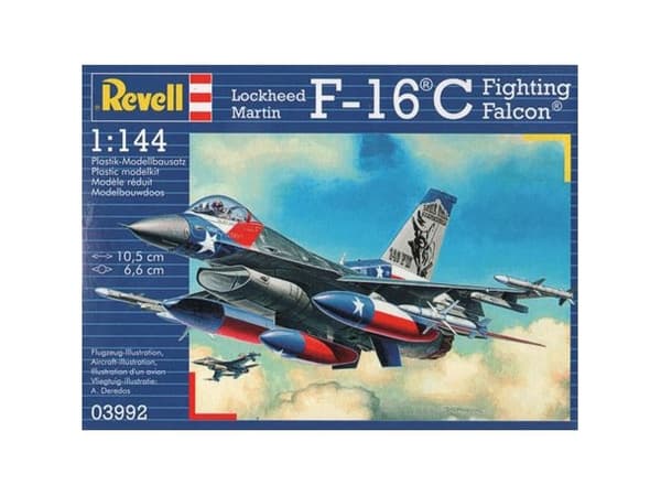 Revell Lockheed Martin F-16C Fighting Falcon, Pienoismallikiinteäsiipinen ilma-alus, Kokoamispakkaus, 1:144, Lockheed Martin F-16C Fighting Falcon, M