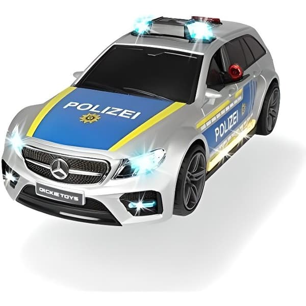 Dickie Toys 203716018 Polisbil Mercedes-AMG E43 Motorbaklucka till leksaksbil med ljudsystem och batterier ingår Ar