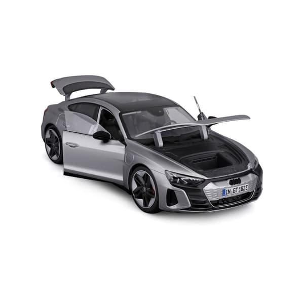 Audi RS e-tron GT silverfärgad skalamodell 1:18 BBURAGO