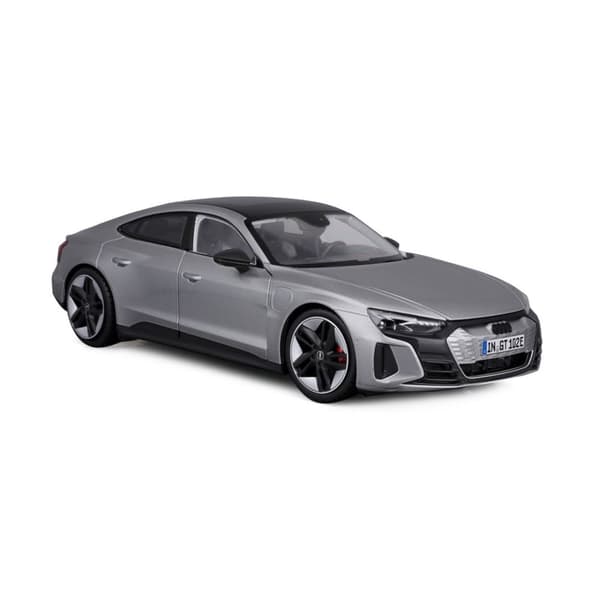 Audi RS e-tron GT silverfärgad skalamodell 1:18 BBURAGO