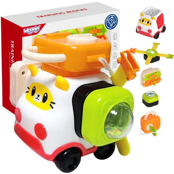 WOOPIE BABY Montessori Byggsats med Manipulativa Delar – Bil Katt 1