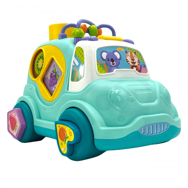 WOOPIE BABY Interaktiv Musikalsk Bil Montessori Sorter Blå