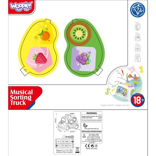 WOOPIE BABY Interaktiv Musikalsk Bil Montessori Sorter Blå