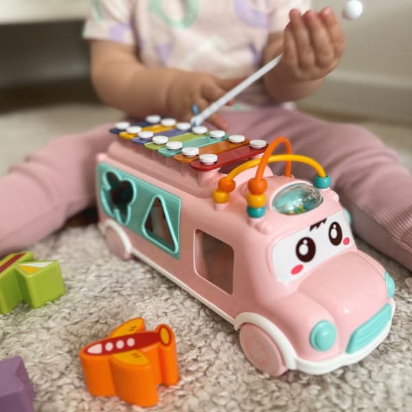 WOOPIE BABY Musik Bilsorterer med bækkener – Pink