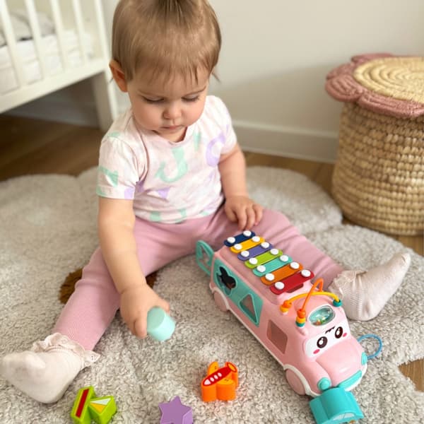 WOOPIE BABY Musik Bilsorterer med bækkener – Pink