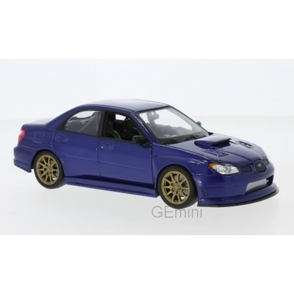 Miniatyrer monterade - Subaru Impreza WRX STI blå 1/24 Welly