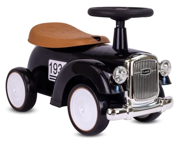 Retro lasten työnnettävä kilpa-auto, musta, Sun Baby