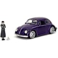 Miniatyrbild 1 av 2: Modellbil - JADA - Volkswagen Beetle - onsdag Addams figur - 1:24 Skala - Öppna dörrar