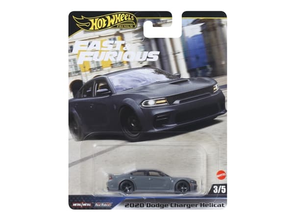 Hot Wheels Premium „Greiti ir įsiutę“ automobilis „Greiti ir įsiutę 2020 Dodge Charger Hellcat“ 7 cm