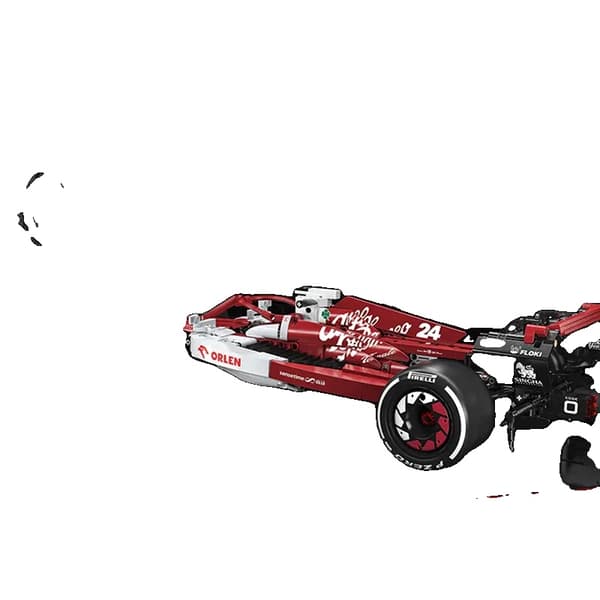 Teknisk racingbilmodell, detaljerad motordesign, funktionellt fjädringssystem,med instruktion