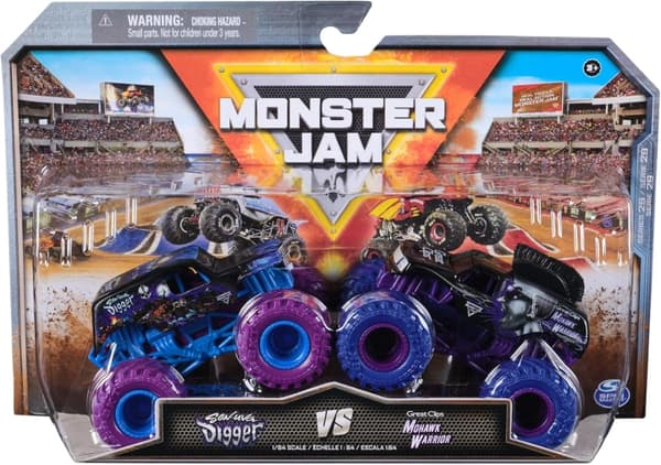 Monster Jam 1:64 Die Cast 2-pk - Son Uva Digger mot Mohawk Warrior