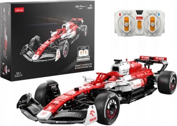 Minimala fordon - färdigmonterad landbaserad modell Rastar Auto RC 1:8 Alfa Romeo Bolid F1 C42 Röd
