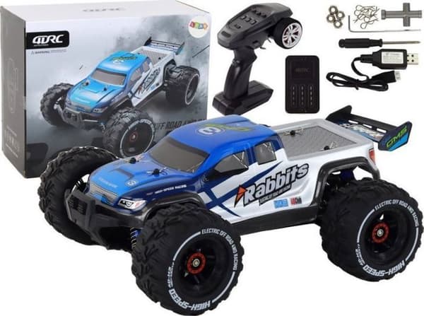 Leantoys - 16338 - Kaniner RC Terrängbil fyrhjulsdriven Blå 2,4 G