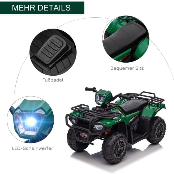 Elektrisk Quad Bike Barn LED Music 3+ Sort/Grønn