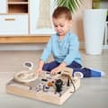 Miniatyrbild 3 av 11: Mamabrum Montessori bilpanel i trä – interaktiv körbräda med ljus, ljud och bokstäver, 3+, lärande och lek i ett
