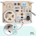 Miniatyrbild 6 av 11: Mamabrum Montessori bilpanel i trä – interaktiv körbräda med ljus, ljud och bokstäver, 3+, lärande och lek i ett