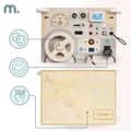 Miniatyrbild 2 av 11: Mamabrum Montessori bilpanel i trä – interaktiv körbräda med ljus, ljud och bokstäver, 3+, lärande och lek i ett