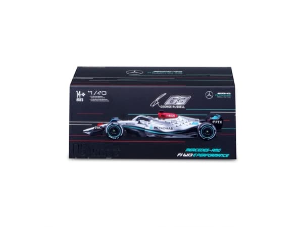 BBURAGO 18-38066, Sportsbil, Montert på forhånd, 1:43, Mercedes W13 (Nummer 63), Alle kjønn, Metall, Plast