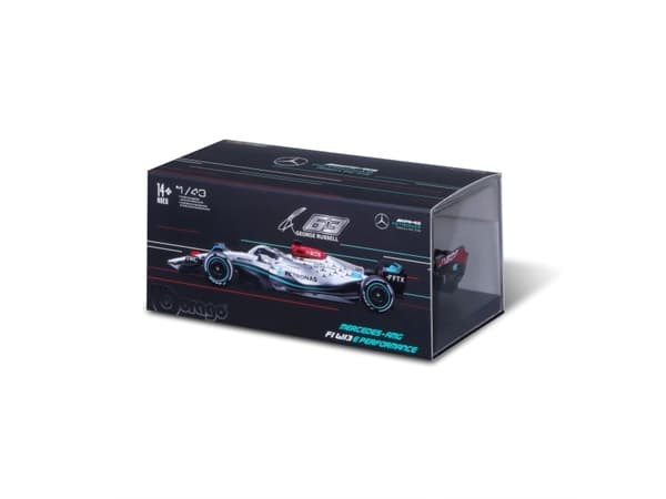 BBURAGO 18-38066, Sportsbil, Montert på forhånd, 1:43, Mercedes W13 (Nummer 63), Alle kjønn, Metall, Plast