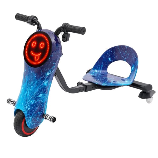 Børns Elektriske Drift Scooter, 180W Børsteløs Motor, Justerbar Længde, LED Skærm,Blå