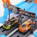 Miniatyrbillede 3 af 5: OBOSOE racerbilsæt med 23 dele til børn – metalbil og katapultbane til racerløb og leg