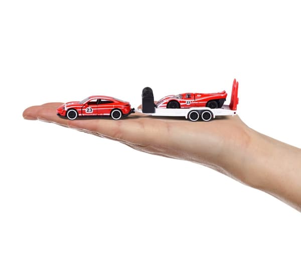 Majorette Porsche Race Trailer Taycan Turbo S + 917
