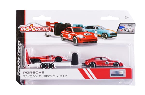 Majorette Porsche Race Trailer Taycan Turbo S + 917