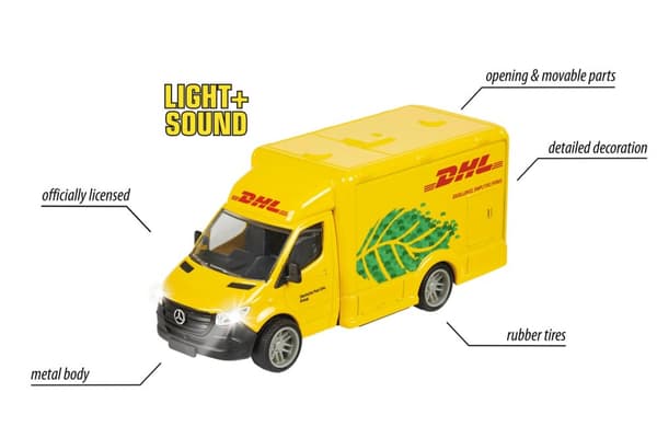 Majorette Mercedes-Benz Sprinter DHL äänellä ja valolla