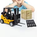 Miniatyrbillede 3 af 6: OBOSOE realistisk metalgaffeltruck med løftearm – pullback truck til drenge