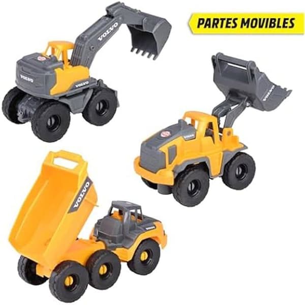 Leksak - DICKIE TOYS - Volvo Set Byggarbetsplats - 3 Byggfordon - 16cm - För Barn från 3 År