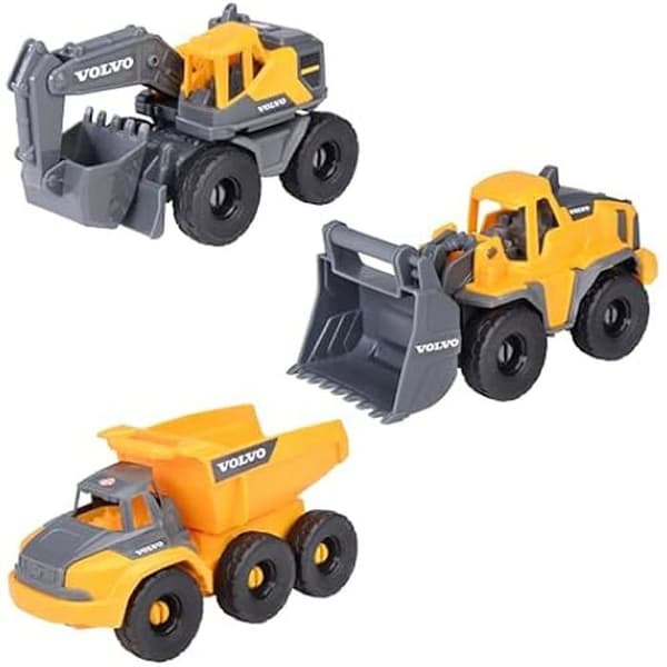 Leksak - DICKIE TOYS - Volvo Set Byggarbetsplats - 3 Byggfordon - 16cm - För Barn från 3 År