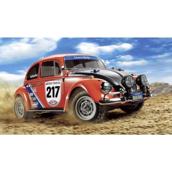 Radiostyrd bil - Tamiya - Volkswagen Beetle Rally - Orange - Mixad - Utomhus