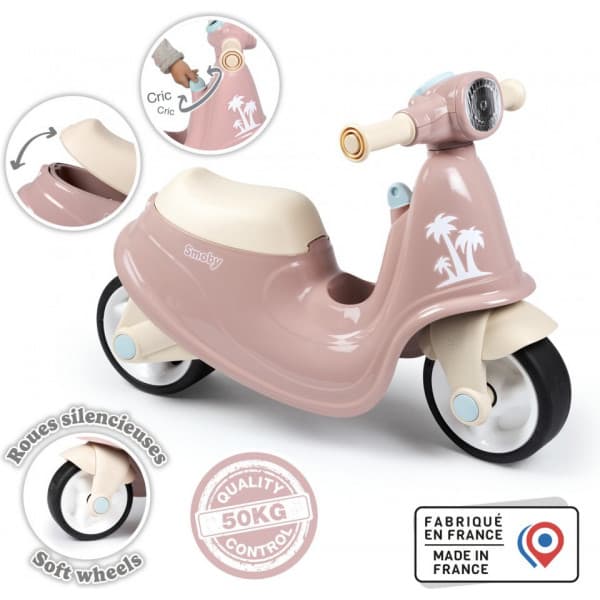 Smoby Toys potkutteluskootteri, ride-on, vaaleanpunaninen