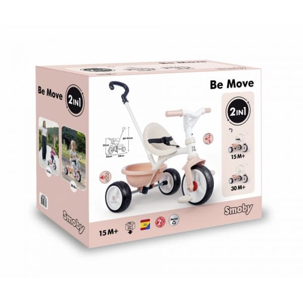 Smoby Be Move kolmipyörä, vaaleanpunainen