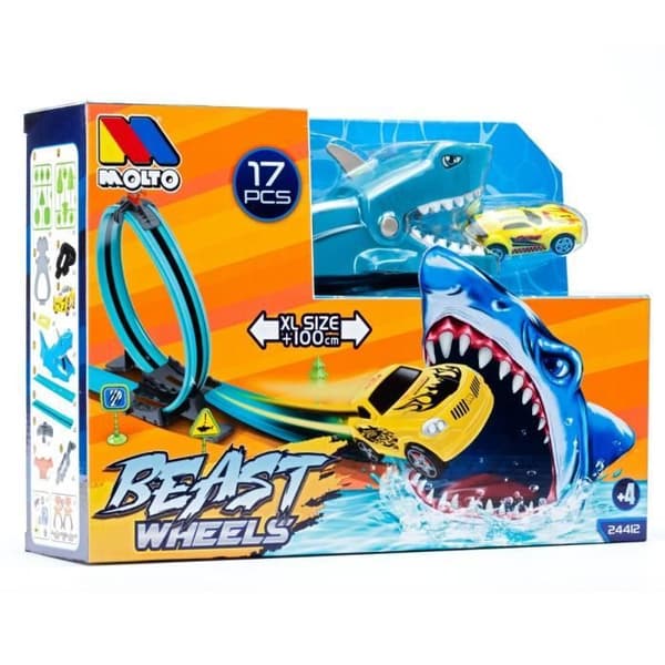 Racerbana - Moltó - Shark Track - 1 looping 360 - 1 friktionsbil - 6 tillbehör