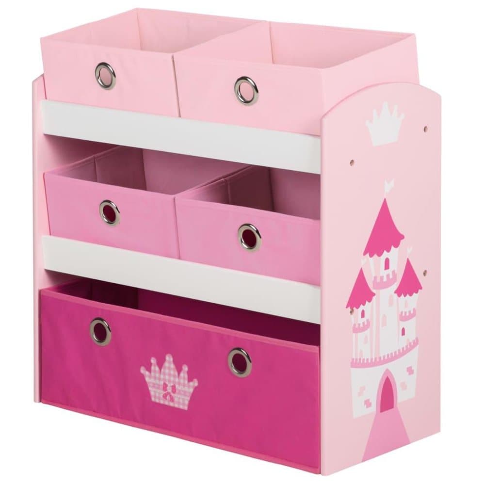 roba Oppbevaringshylle for leketøy Crown rosa 63,5x30x60 cm MDF